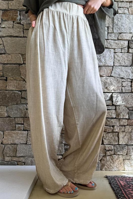 Lindin Linen Blend Dart Barrel Pant Washed Sandstone